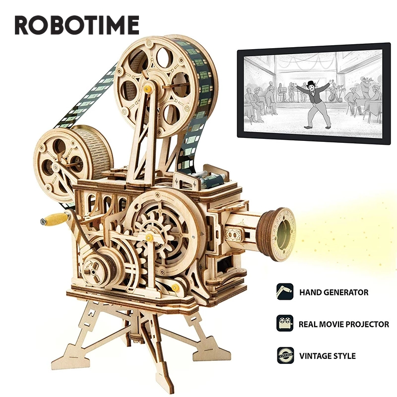ROKR LK601 Vitascope Mechanical Movie Projector 3D Wooden Puzzle Gift