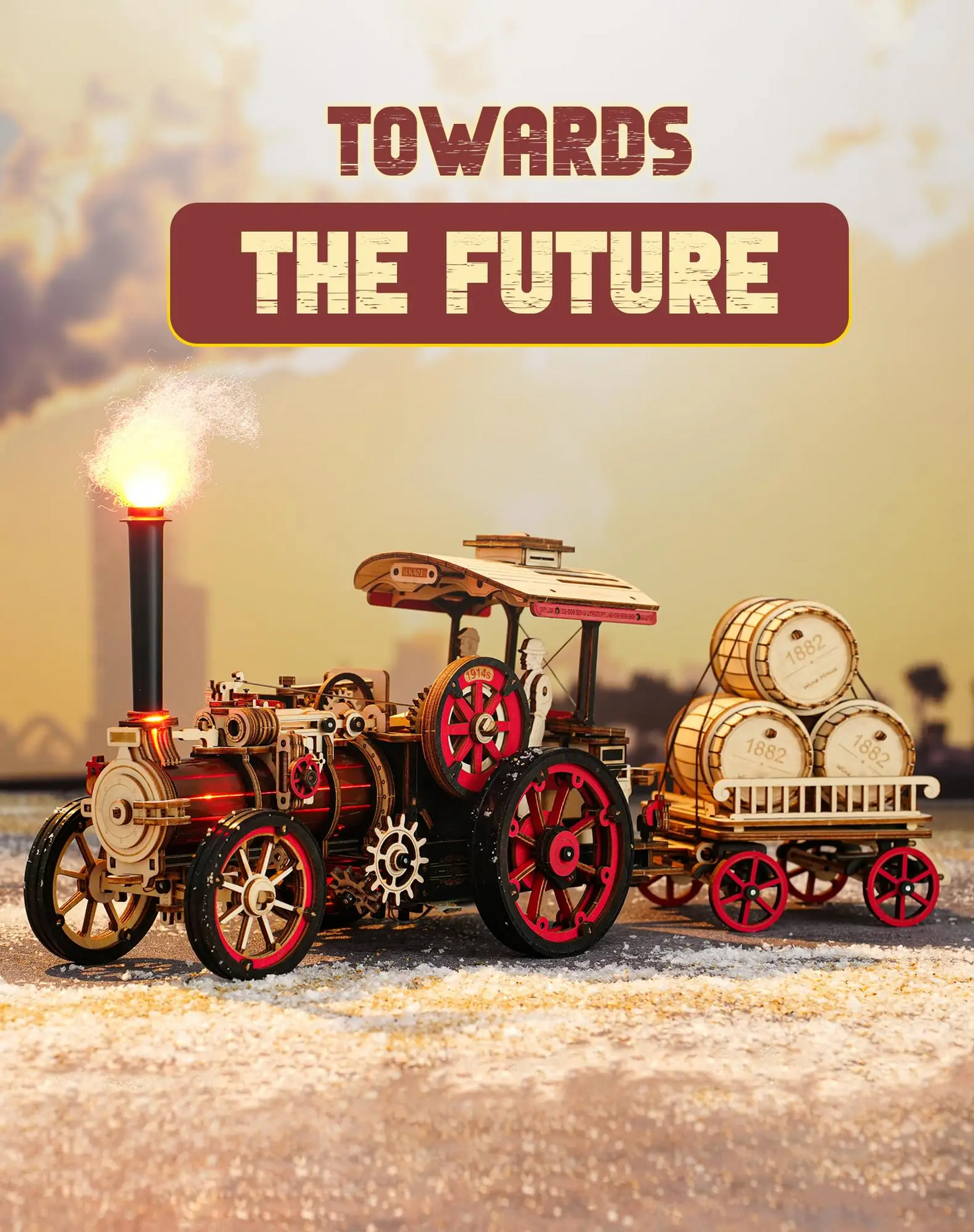 ROKR LKA01 Steam Engine Model 3D Wooden Puzzle Gift