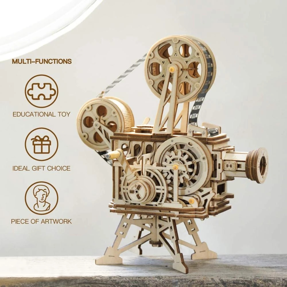 ROKR LK601 Vitascope Mechanical Movie Projector 3D Wooden Puzzle Gift