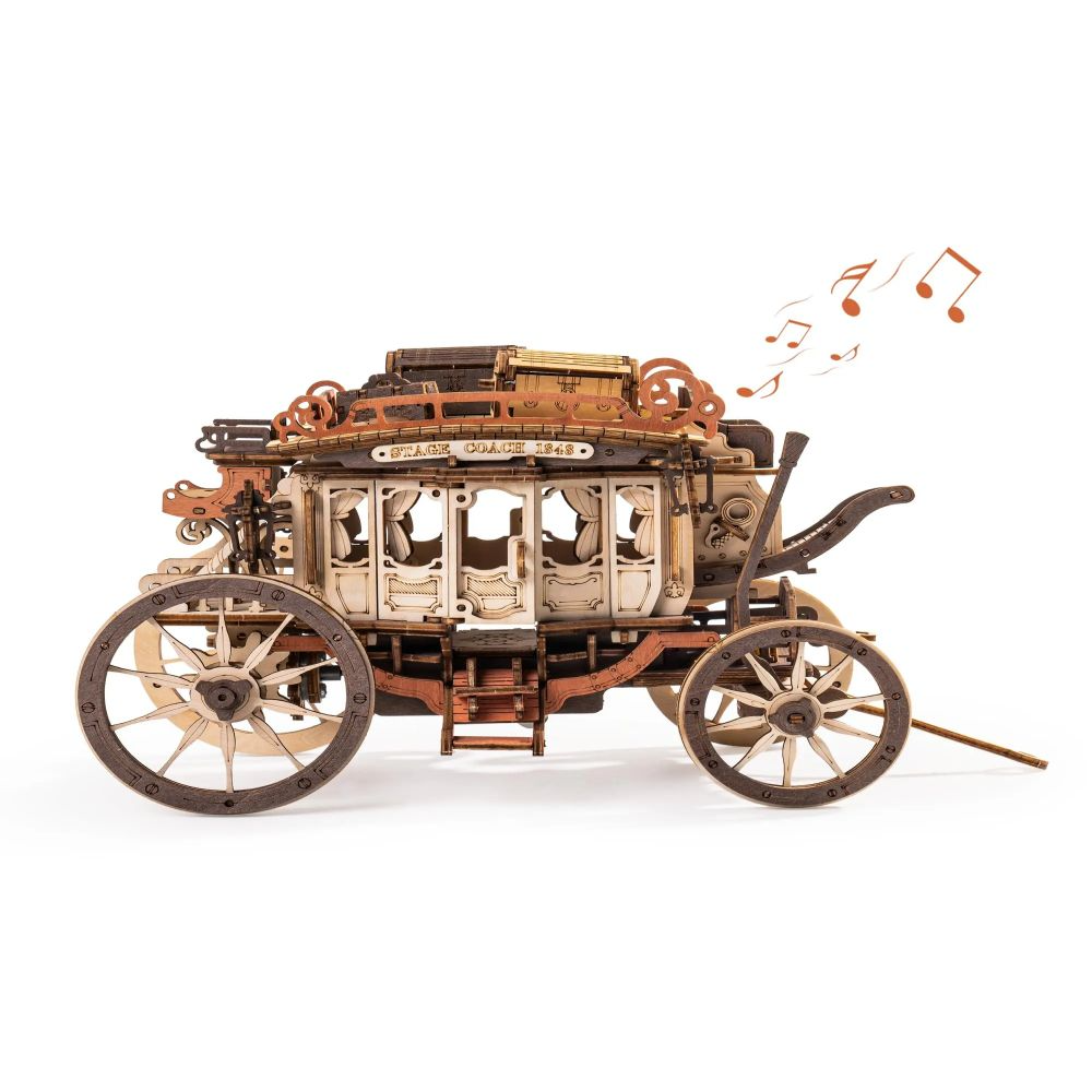 ROKR AMKA1 Stagecoach Music Box 3D Wooden Puzzle Gift Kit