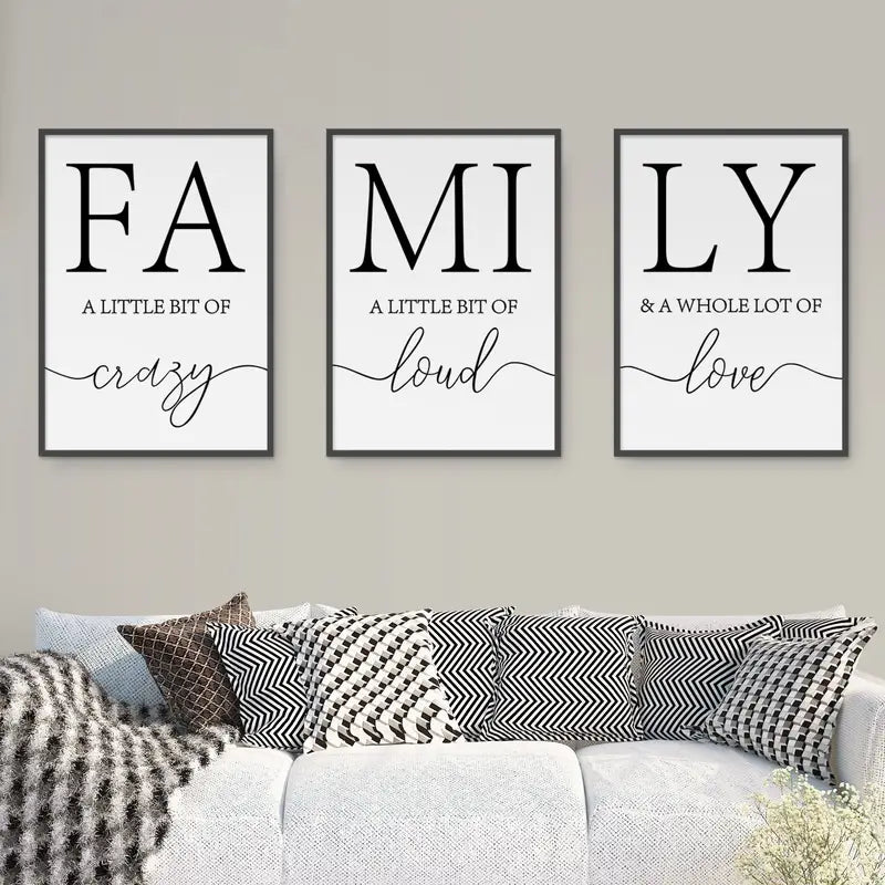 3-Piece Love & Family Canvas Art Set