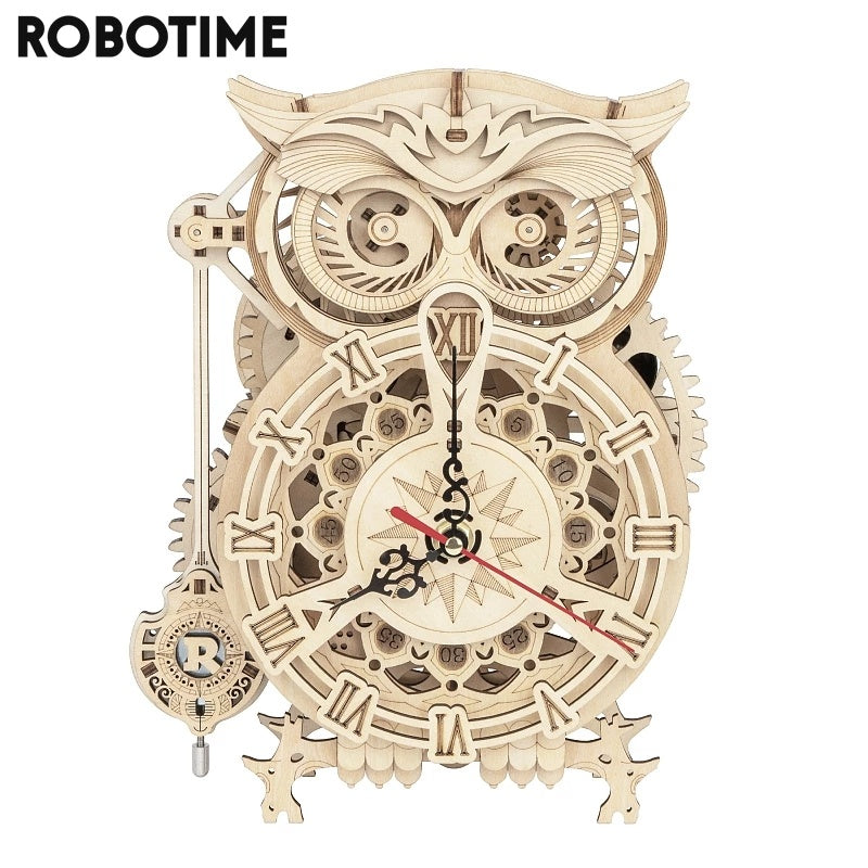 ROKR LK503 Ornamental Owl Clock 3D Wooden Puzzle Gift