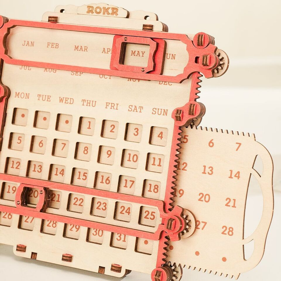 ROKR LC501 Penholder Calendar 3D Wooden Puzzle Teen Gift