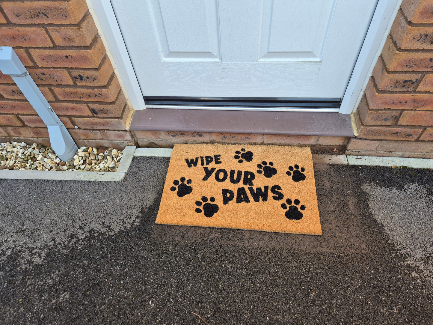 Doormat 60cm x 40cm - 'Wipe Your Paws' (D2) - Absorbent Coir Mat for Indoor/Outdoor-3