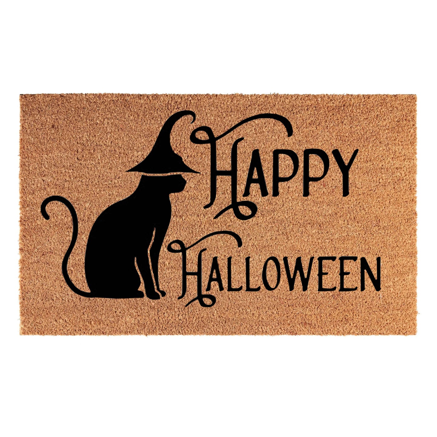 Doormat 60cm x 40cm - 'Happy Halloween' - Absorbent Coir Mat for Indoor/Outdoor-0