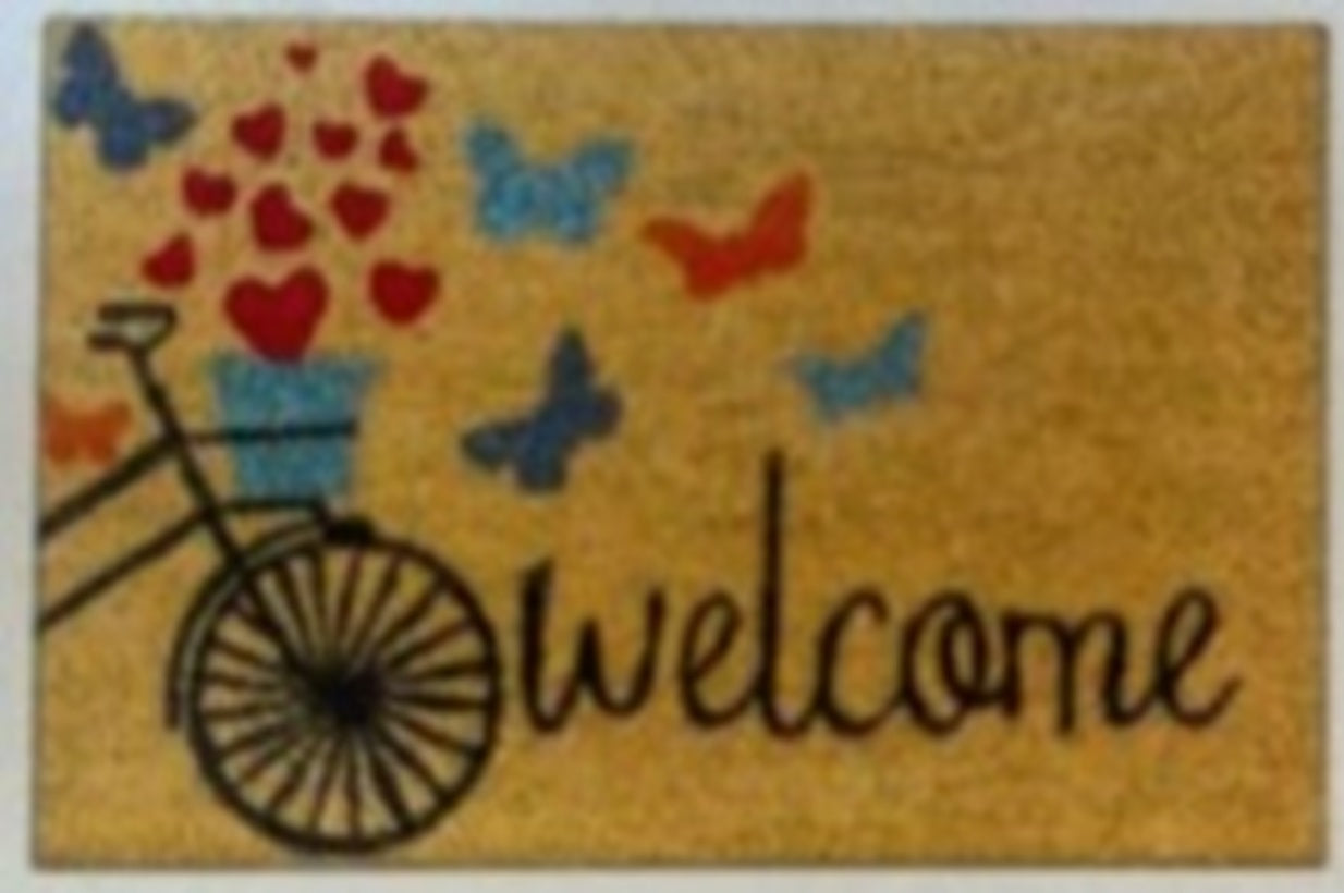 Doormat 60cm x 40cm - 'Welcome' (Bike) - Absorbent Coir Mat for Indoor/Outdoor-2