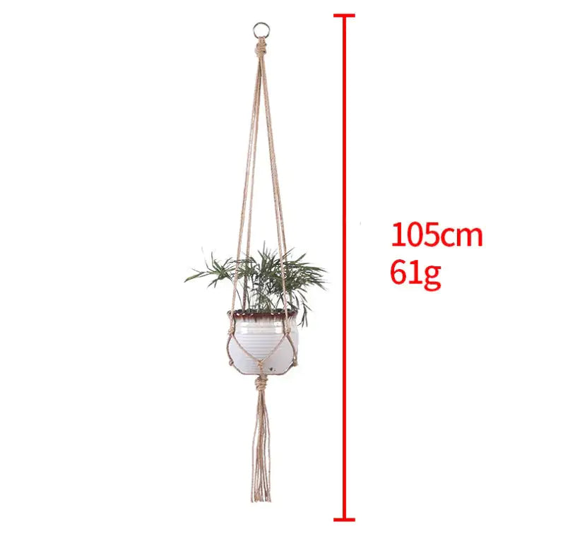 Hand-Woven Plant Hanging Basket Cotton Rope Sling Basket