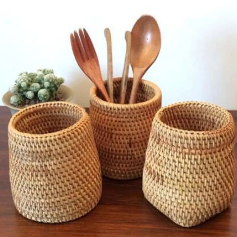 Handmade Rattan Storage Boxes for Cosmetics and Décor