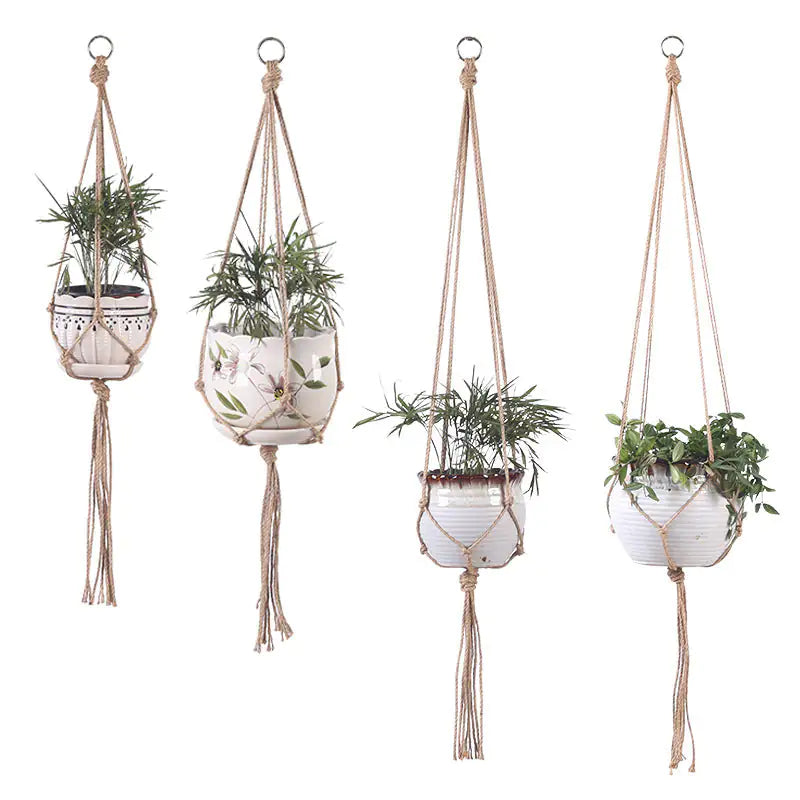 Hand-Woven Plant Hanging Basket Cotton Rope Sling Basket
