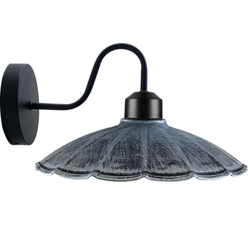 Vintage Industrial Antique Brass Wall Sconces Metal Shade Indoor Light Fitting with Swan Neck and Umbrella Shade