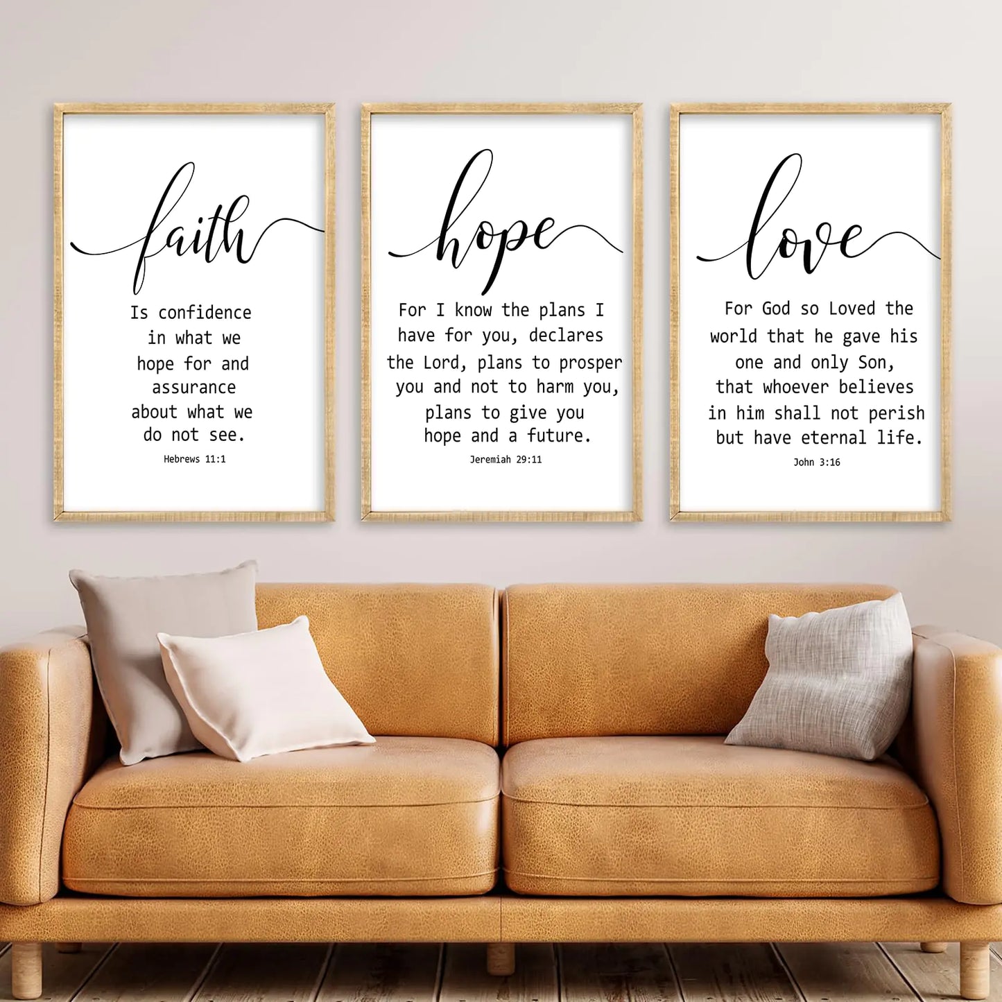 Scriptural Harmony Wood Art Trio 16x24