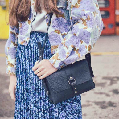 Paguro Upcycle Reina Black Vegan Handbag - Eco Friendly-2