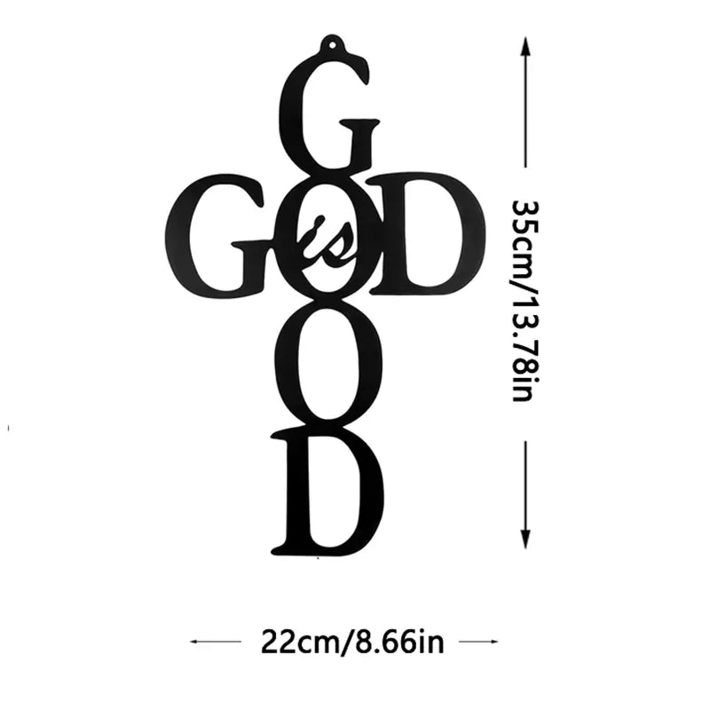 'God is Good' Faithful Cross Metal Art - Divine Reminder