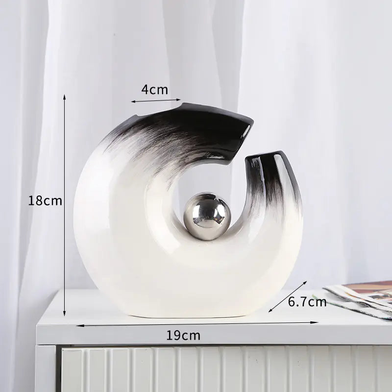 Decorative object with measurements on a white background