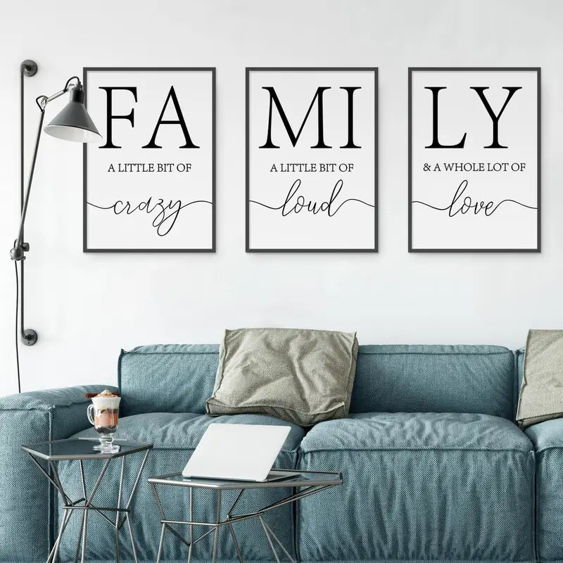 3-Piece Love & Family Canvas Art Set