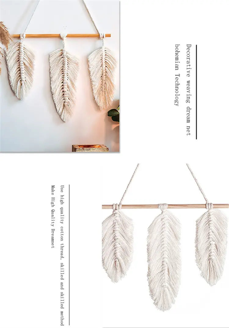 Bohemian Woven Leaf Wall Hanging for Bedroom Decor