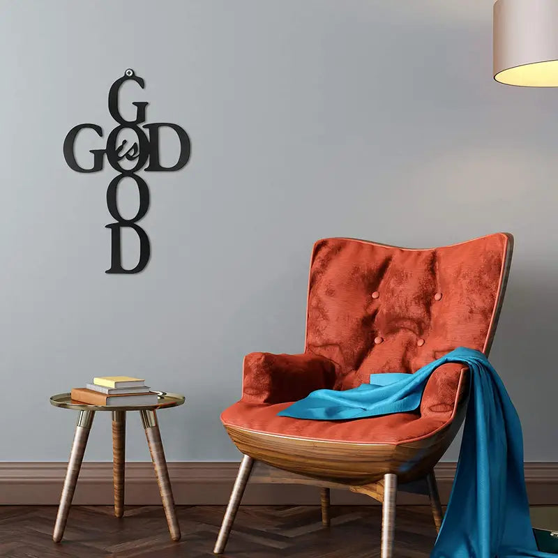 'God is Good' Faithful Cross Metal Art - Divine Reminder
