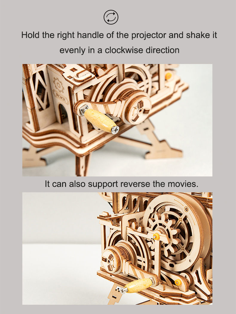 ROKR LK601 Vitascope Mechanical Movie Projector 3D Wooden Puzzle Gift