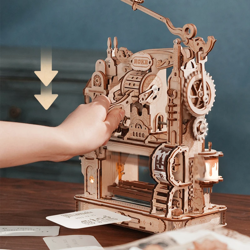 ROKR LK602 Model Printing Press 3D Wooden Puzzle Teen Gift