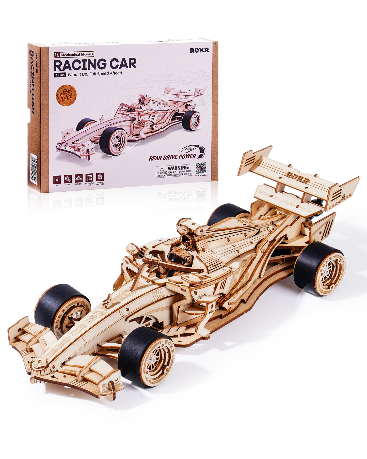 ROKR LK505 Racing Car 3D Wooden Puzzle Gift