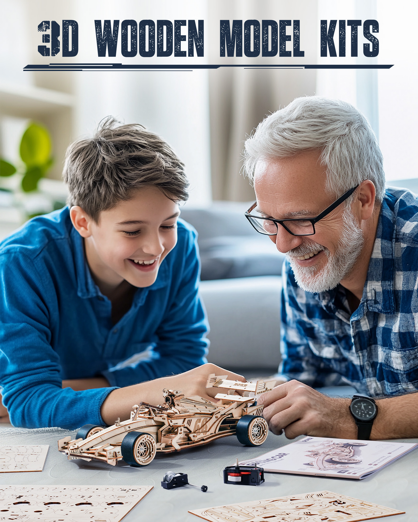 ROKR LK505 Racing Car 3D Wooden Puzzle Gift