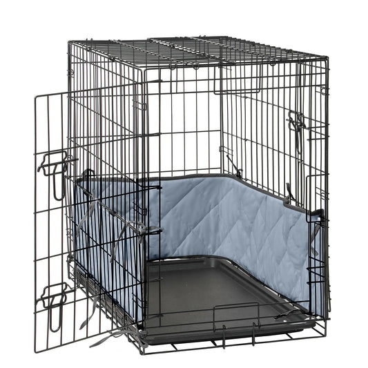 Grey Dog Crate Safety Bumper with Ties 48"x30"x14"