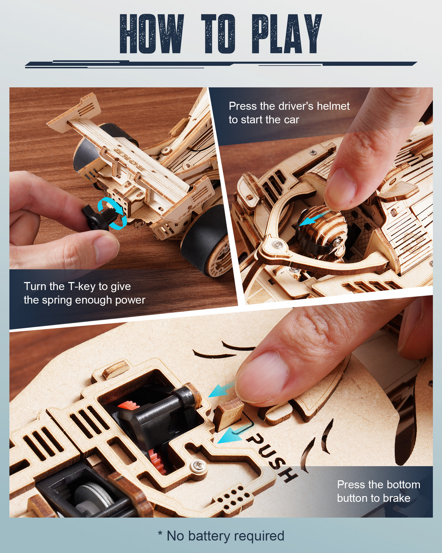 ROKR LK505 Racing Car 3D Wooden Puzzle Gift