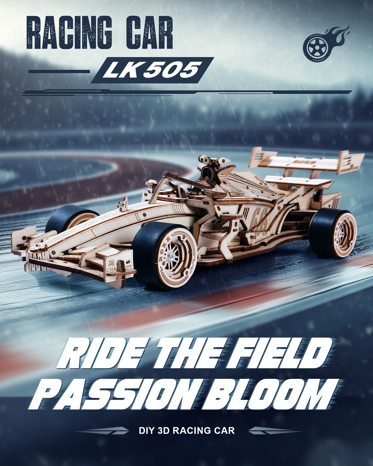 ROKR LK505 Racing Car 3D Wooden Puzzle Gift