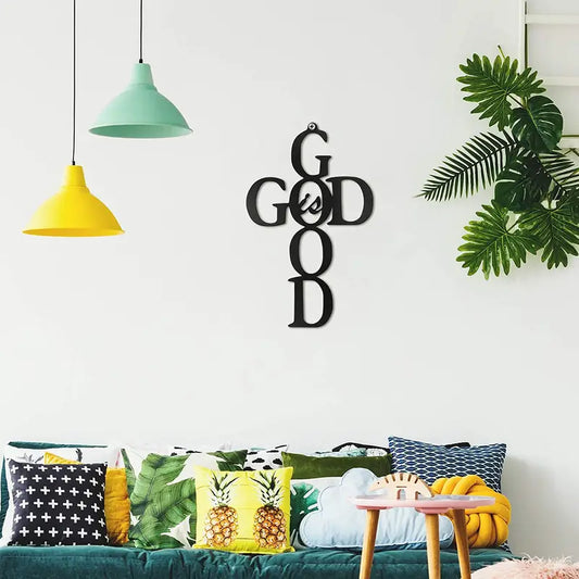 'God is Good' Faithful Cross Metal Art - Divine Reminder