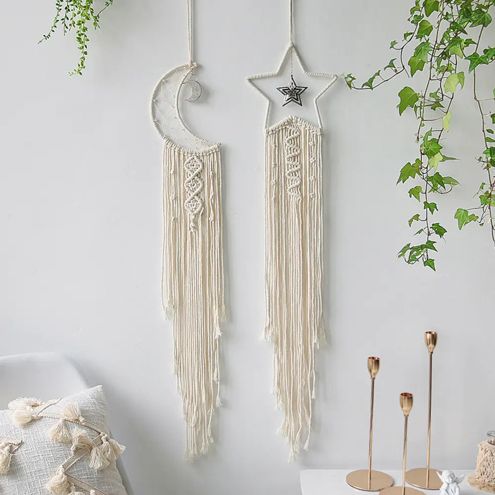 Boho Hand Woven Moon Dreamcatcher 7.87x41.33in