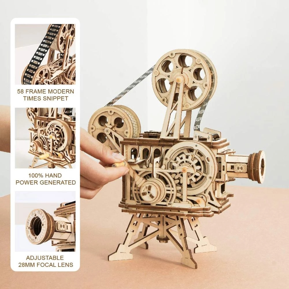 ROKR LK601 Vitascope Mechanical Movie Projector 3D Wooden Puzzle Gift