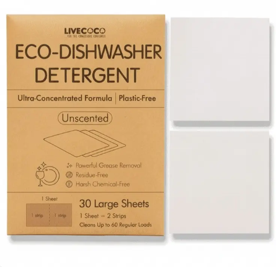 Eco-Dishwasher Detergent Sheets (Unscented)