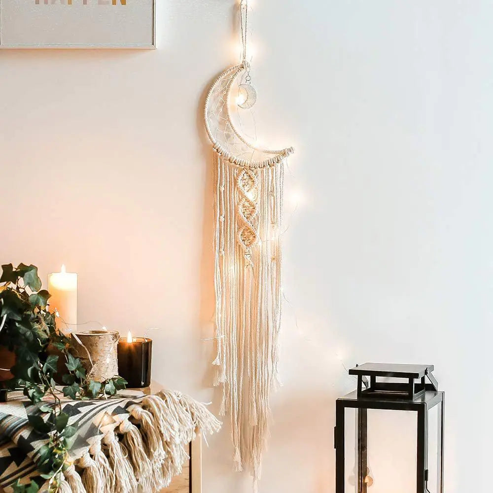 Boho Hand Woven Moon Dreamcatcher 7.87x41.33in