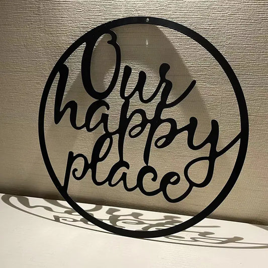 'Our Happy Place' Metal Wall Art