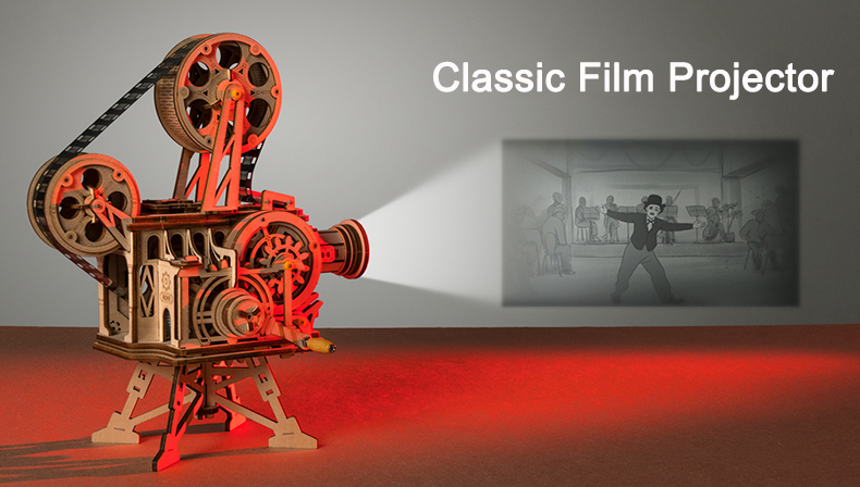 ROKR LK601 Vitascope Mechanical Movie Projector 3D Wooden Puzzle Gift