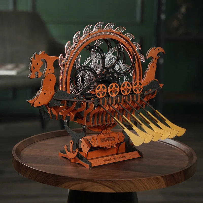 ROKR Viking Dragon Ship Mechanical 3D Wooden Puzzle