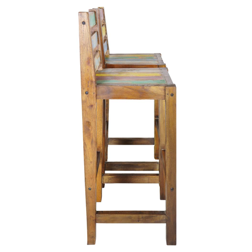 Bar Stools Solid Reclaimed Wood - 2 pcs