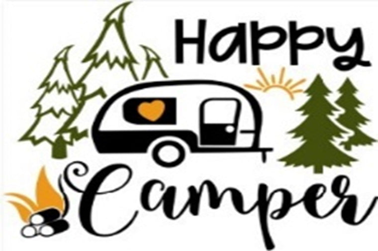 Doormat 60cm x 40cm - 'Happy Camper' - Absorbent Coir Mat for Indoor/Outdoor-3