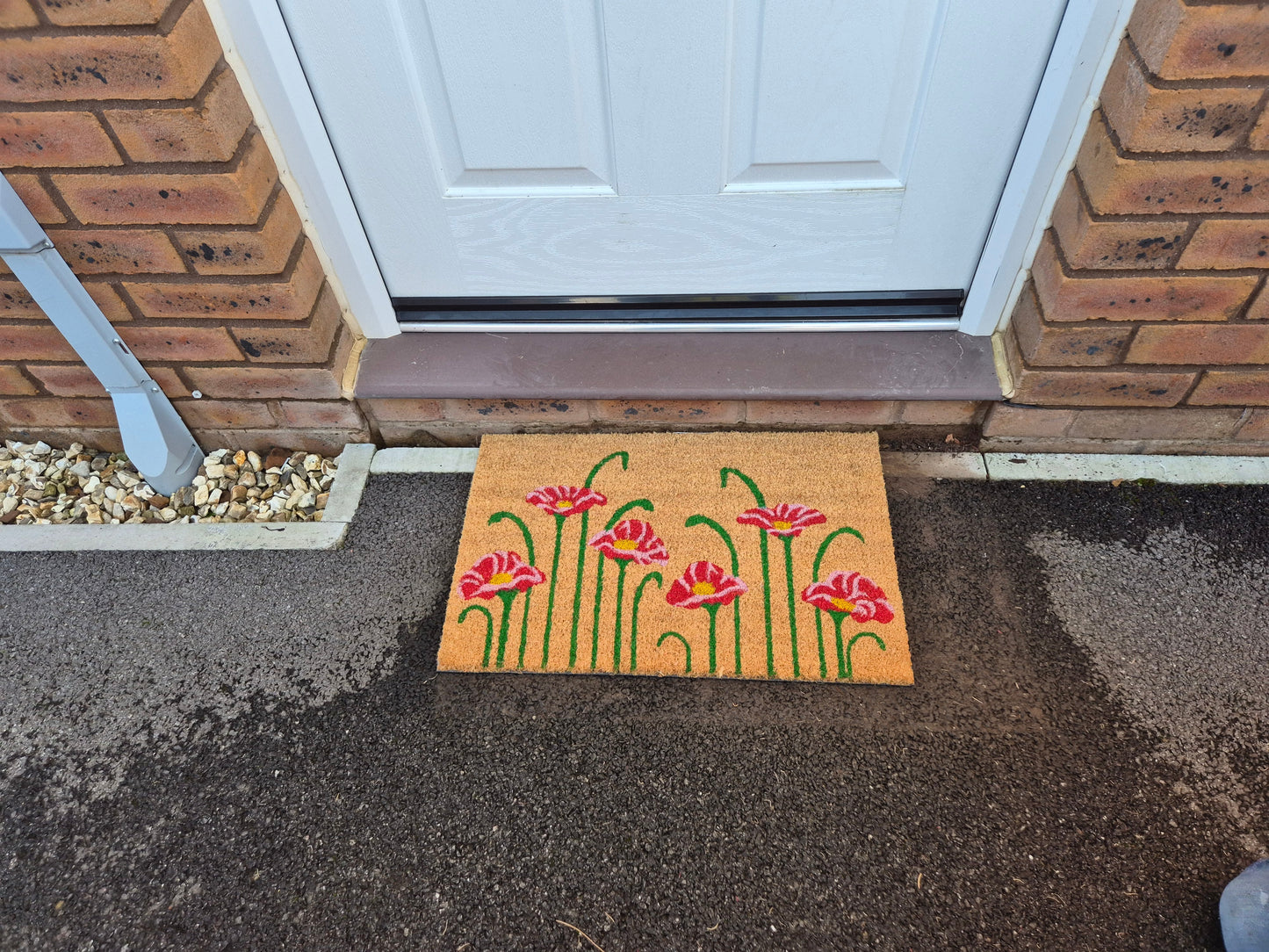 Doormat 60cm x 40cm - Poppy - Absorbent Coir Mat for Indoor/Outdoor-1