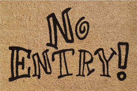 Doormat 60cm x 40cm - 'No Entry!' - Absorbent Coir Mat for Indoor/Outdoor-0