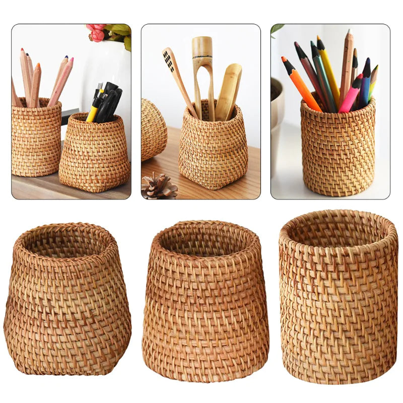 Handmade Rattan Storage Boxes for Cosmetics and Décor