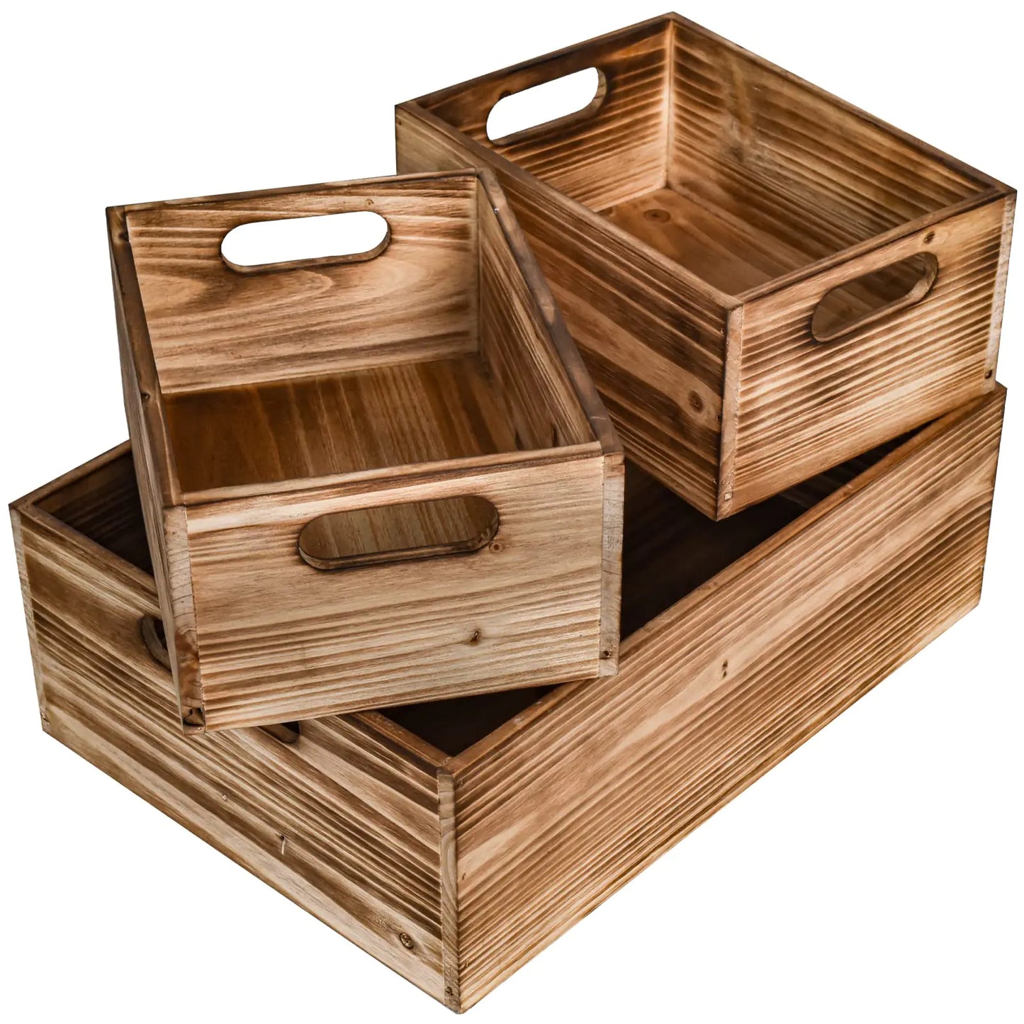 Rustic Wooden Nesting Crates Set of 3