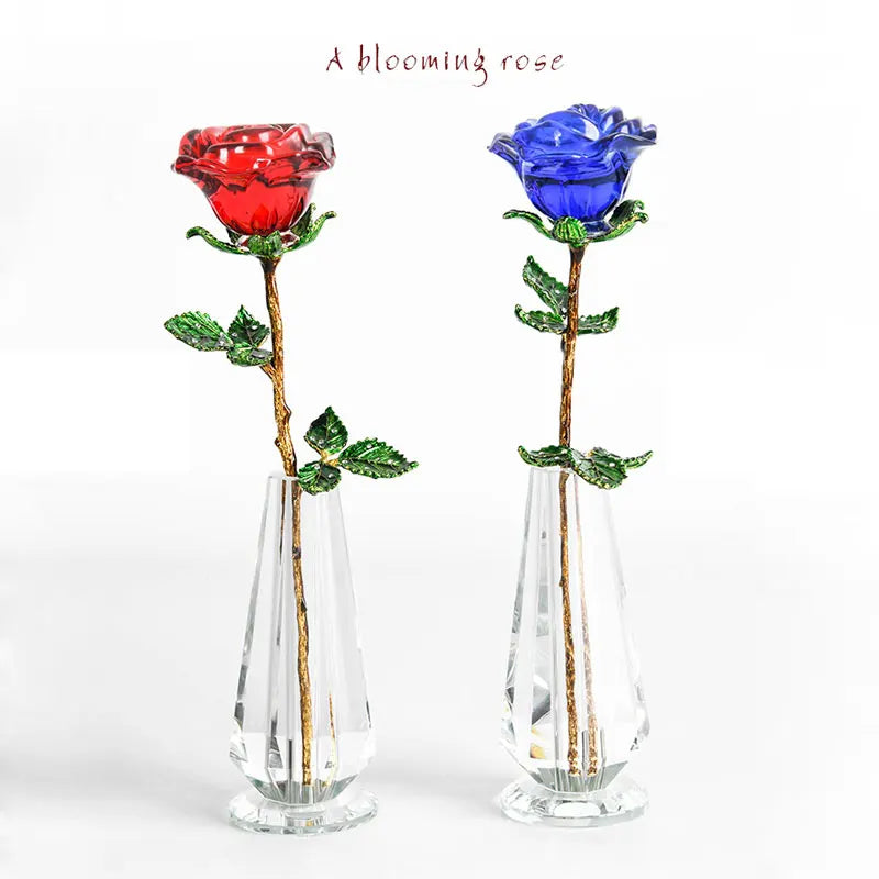 EcoGoss™ Crystal Red Rose with/without Vase