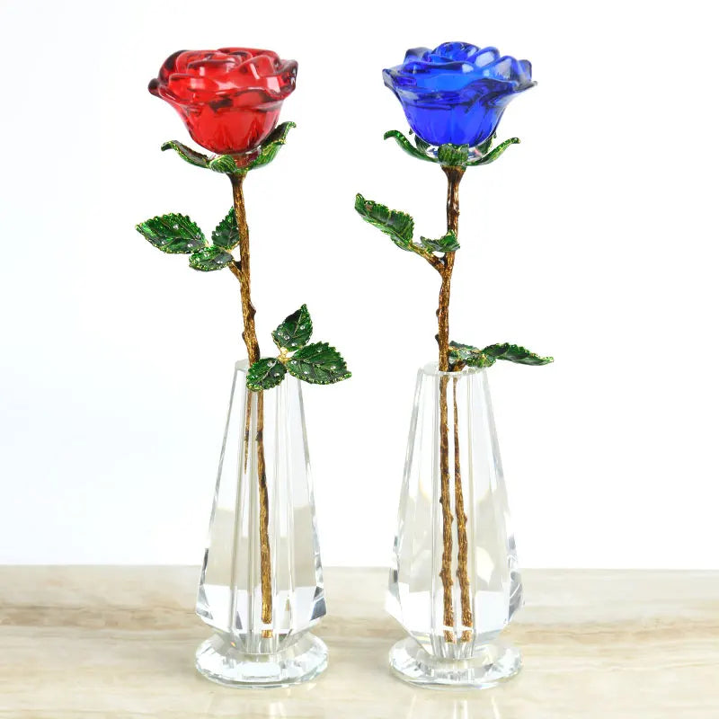 EcoGoss™ Crystal Red Rose with/without Vase