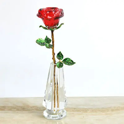 EcoGoss™ Crystal Red Rose with/without Vase