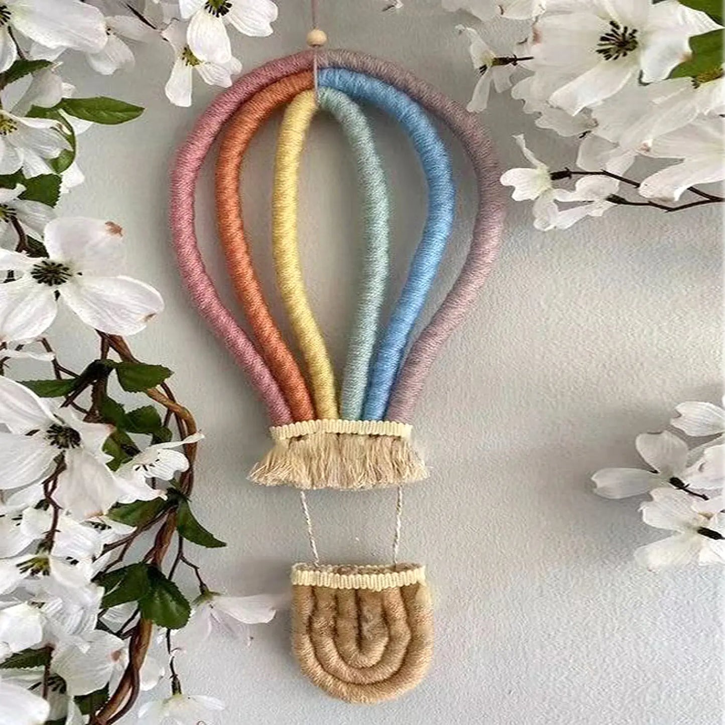 Scandinavian Woven Hot Air Balloon Wall Ornament