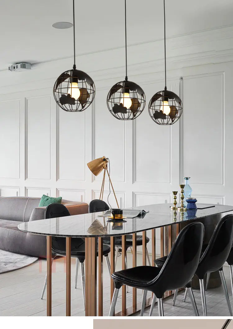 Rustic Globe Pendant Dining Light