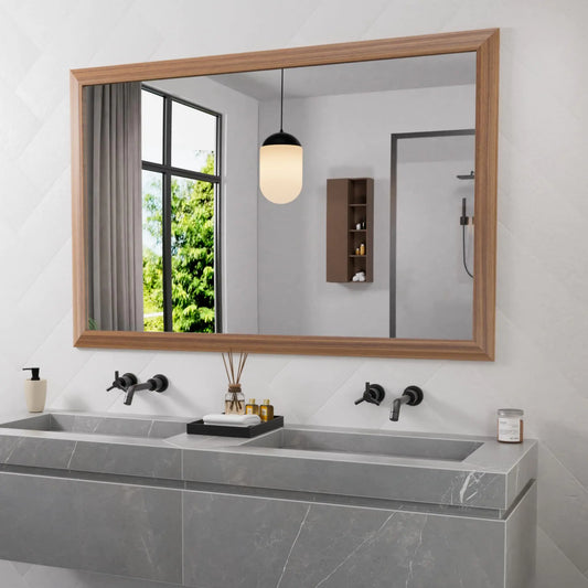 Walnut Elegance 50x30 Mirror - Landscape or Portrait