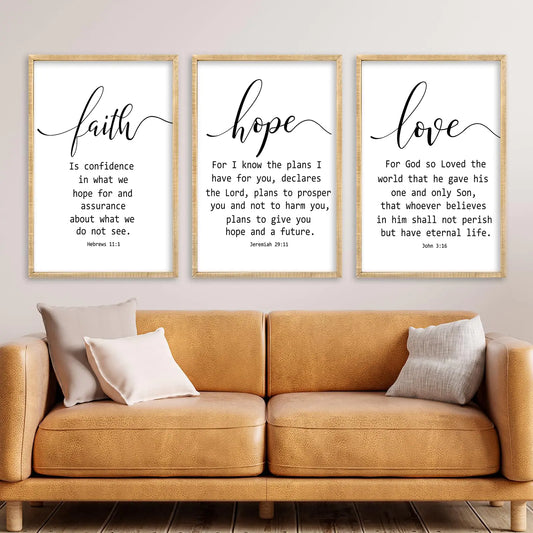 Scriptural Harmony Wood Art Trio 16x24