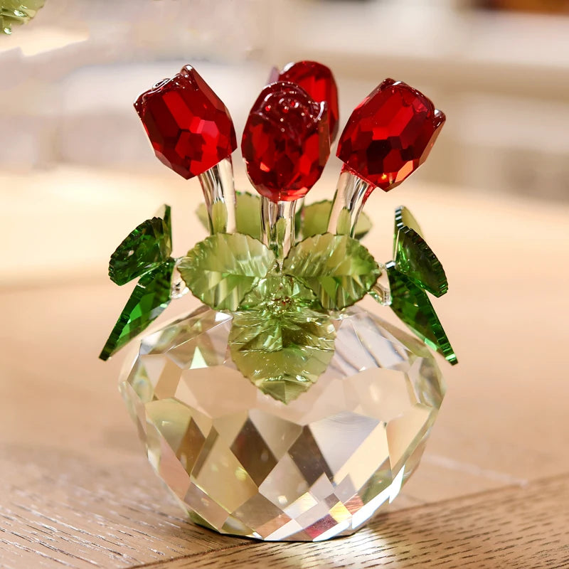 EcoGoss™ Crystal Budding Red Roses Bowl